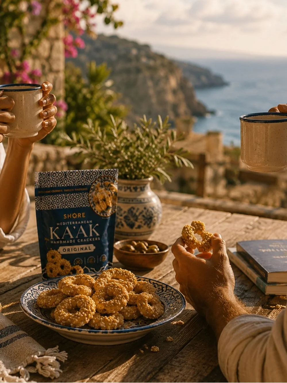 Mediterranean Ka'ak Original Handmade Crackers - Blue